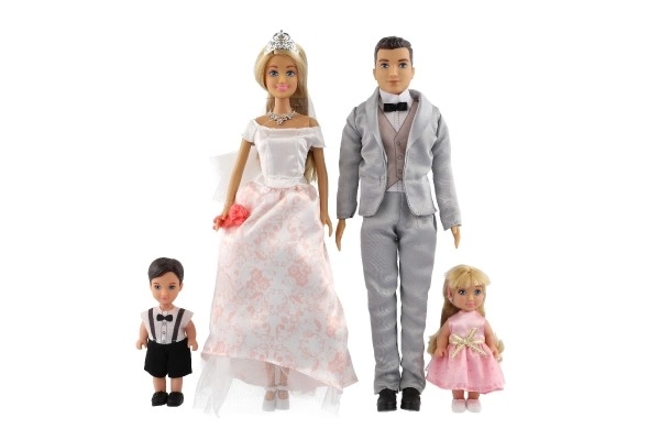 Poupée mariée et marié avec famille Anlily