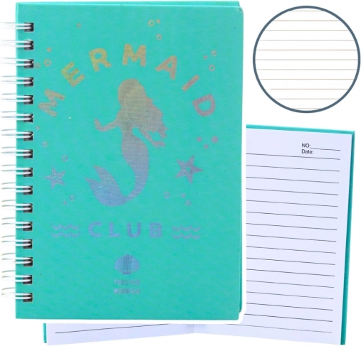 Carnet ligné A6 Sirène turquoise