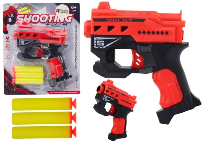 Mini fusil en mousse avec ventouses rouge