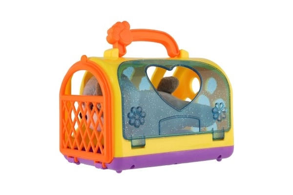 Boîte de transport avec chien en peluche