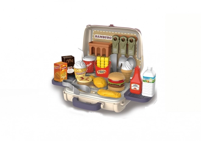 Ensemble de hamburgers avec une valise pratique