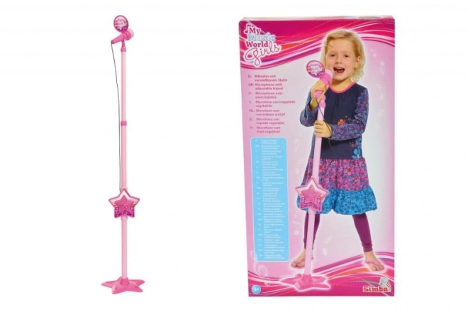 Microphone MMW rose avec pied, compatible MP3