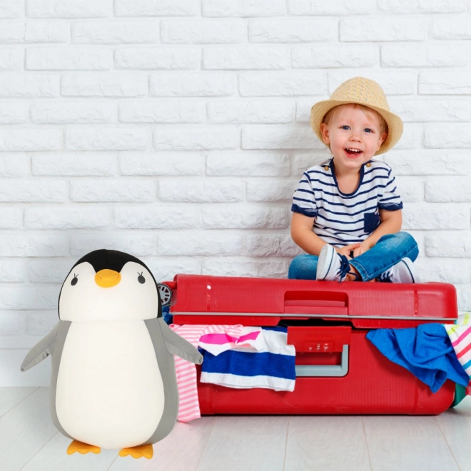 Oreiller de voyage 2 en 1 peluche pingouin
