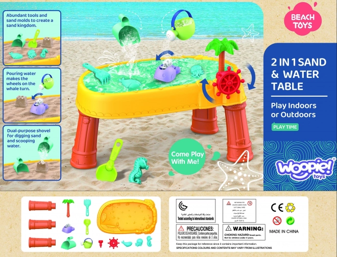 Table d'eau Woopie 2-en-1 bac à sable et bateau pirate