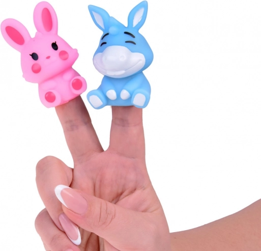 Animaux de ferme en caoutchouc pour doigts - ensemble de 5 figurines