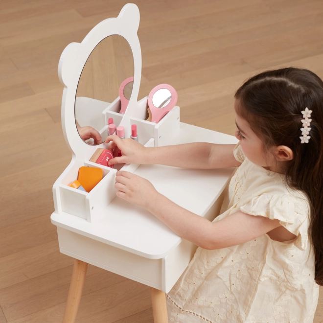 Coiffeuse d'enfants VIGA avec miroir ours et tabouret