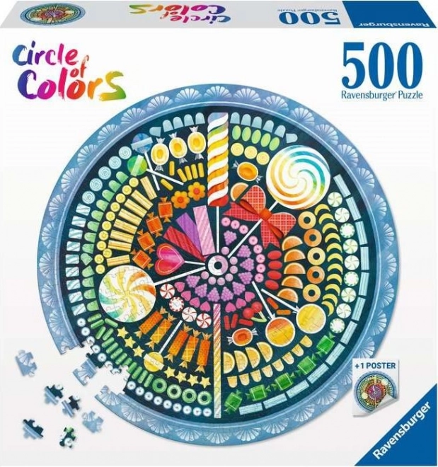Puzzle Ravensburger Cercle des couleurs Confiseries 500 pièces