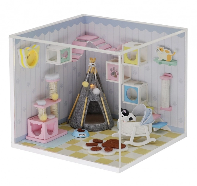 Deux miniatures maison de bain accueillante / Maison du chat Miaou