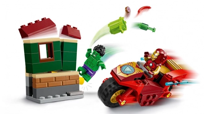LEGO Marvel Super Heroes 76287 Iron Man avec sa moto et Hulk