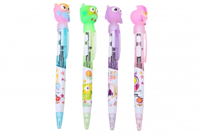Stylo avec décoration lumineuse Chouette