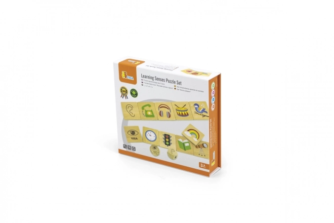 Jeu éducatif VIGA puzzle en bois pour apprendre les sens