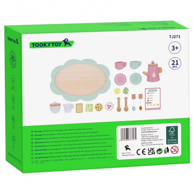 Ensemble de jouets en bois pour le thé pour enfants