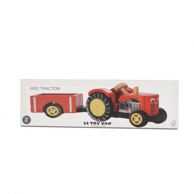Le Toy Van tracteur rouge et remorque