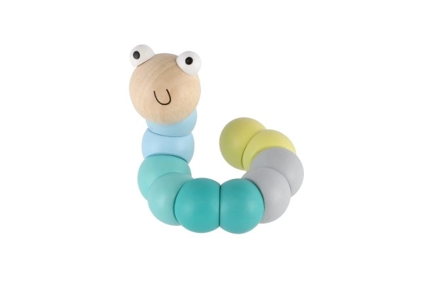 Chenille articulée en bois 16 cm