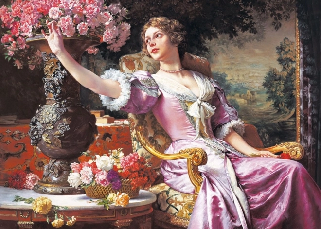 Puzzle 3000 pièces femme en robe violette de W. Czachórski