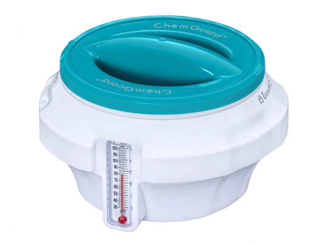 Doseur flottant pour produits chimiques pour l'eau de piscine avec thermomètre