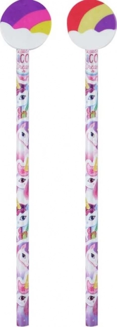 Crayon avec licorne et gomme arc-en-ciel 1 pièce (mix)