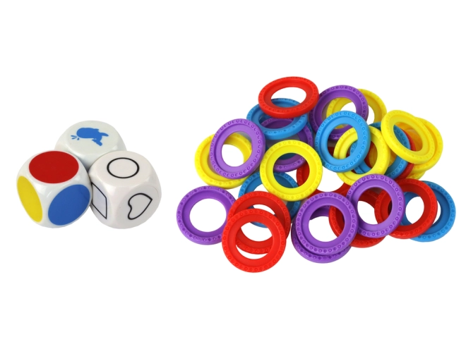 Des anneaux colorés et 3 dés pour un plaisir sans fin