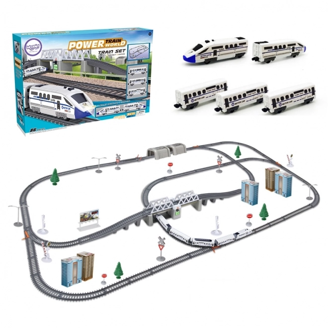 Ensemble de train électrique Woopie avec pont et tunnel