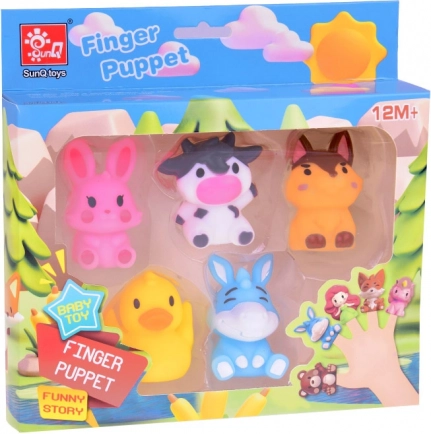 Animaux de ferme en caoutchouc pour doigts - ensemble de 5 figurines