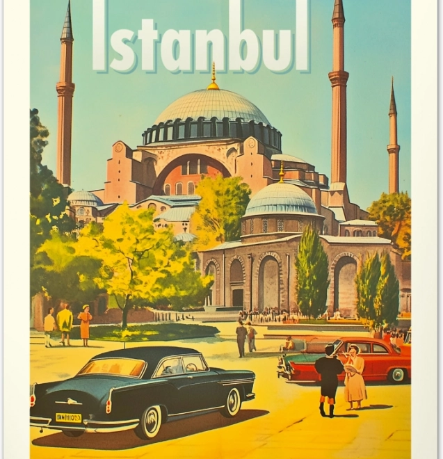 Calendrier mural Vintage affiches – villes dans le monde 2026