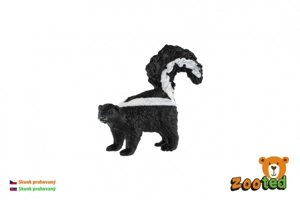 Zooted skunk rayé en plastique de 5 cm en sachet