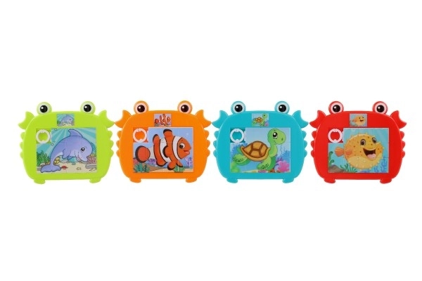 Jeu de puzzle animal en plastique 12,5x11cm 4 couleurs sur carte