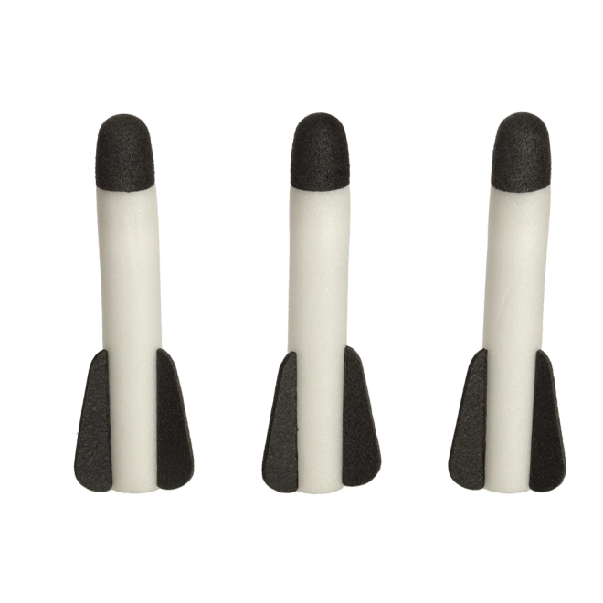 Trois fusées en mousse