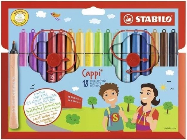 Feutres STABILO Cappi – set de 18 pcs