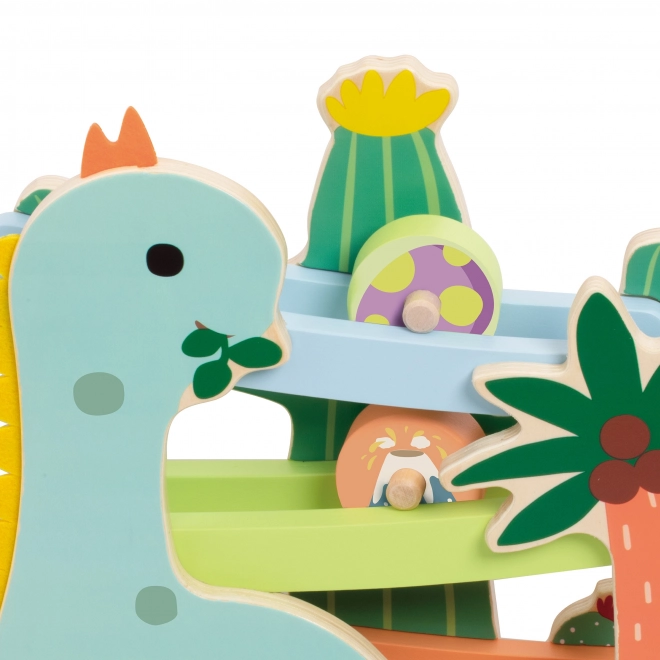 Piste de dinosaures en bois classique