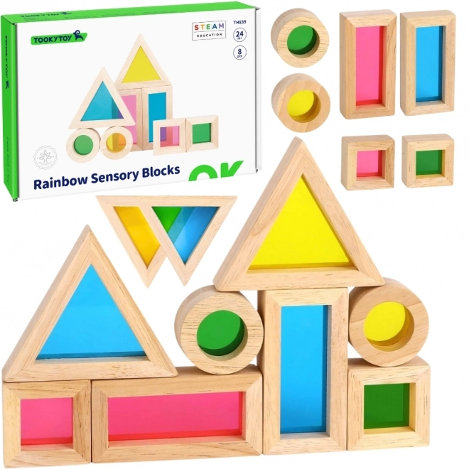 Blocs en bois colorés avec miroirs TOOKY TOY