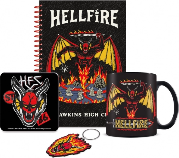 Coffret cadeau STRANGER THINGS – mug, carnet, sous-verre et porte-clés