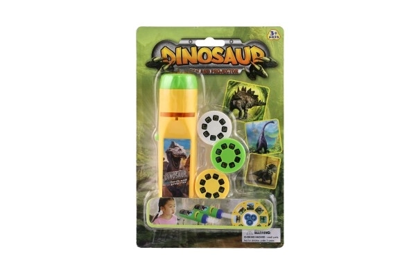 Projecteur dinosaure en plastique 13 cm sur piles avec lumière sur carton 14x21 cm