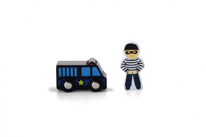 Figurines de police en bois