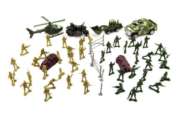 Ensemble de soldats avec accessoires en plastique, design CZ sur carte 18x26cm