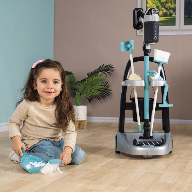 Smoby Rowenta Chariot de nettoyage avec aspirateur à tige