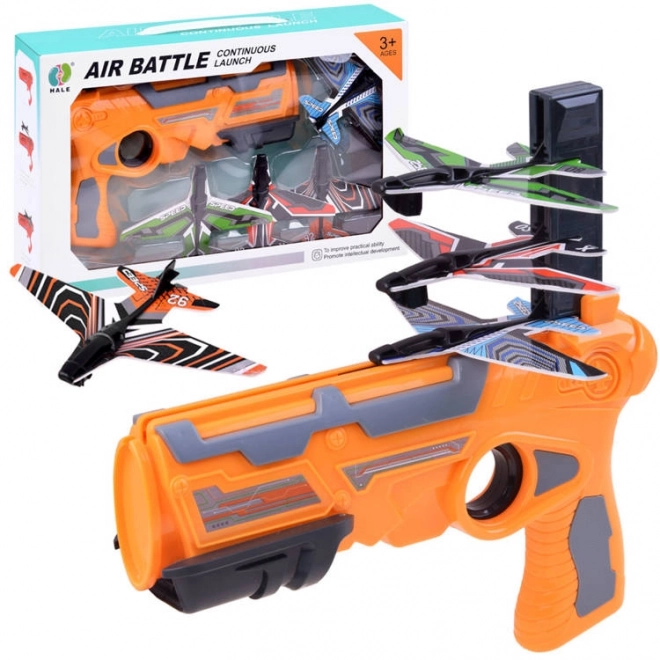 Grande pistolet avec lanceur d'avions – Orange