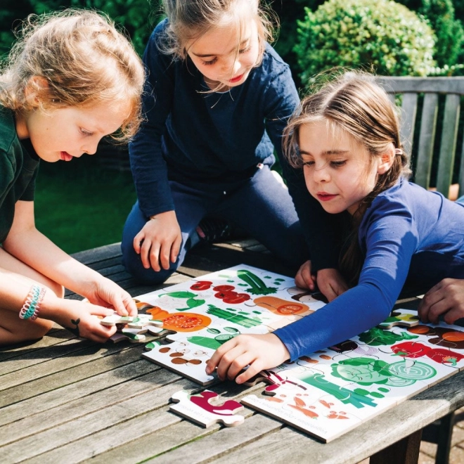 Puzzle de sol avec motif de fruits