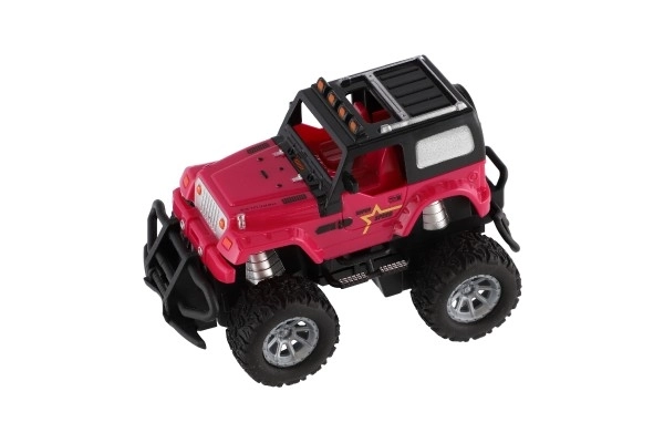 Voiture RC tout-terrain 14cm plastique 27MHz à piles avec lumière en boîte 20x11x10cm