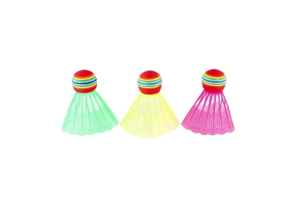 Set de badminton enfant métal/plastique 2 raquettes + 3 volants 2 couleurs dans filet 23x45x6cm