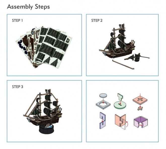 CubicFun Puzzle 3D Voilier Queen Anne's Revenge 100 Pièces