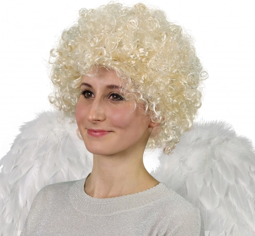 Perruque courte d’ange avec boucles