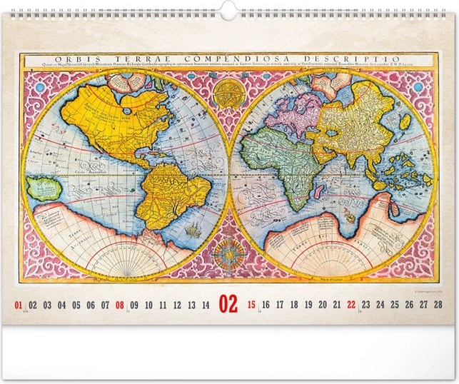 Calendrier mural Cartes anciennes 2026