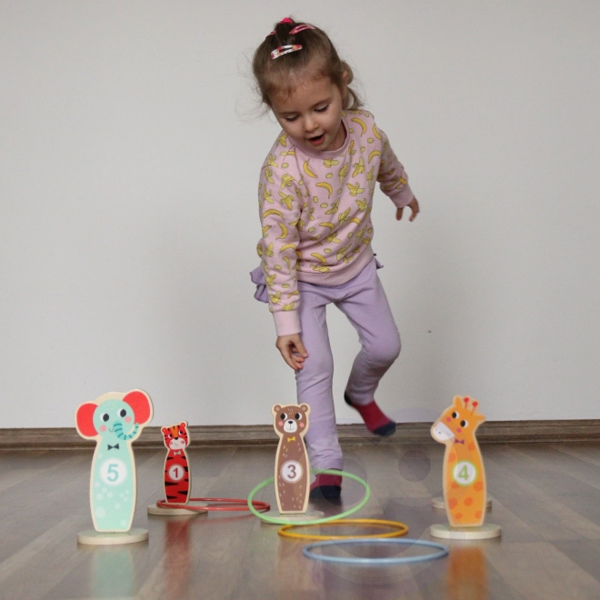 Jeu d'adresse en bois Tooky Toy - lancer sur cible animaux
