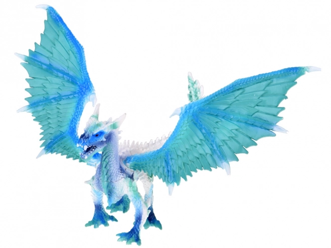 Dragon de glace bleu et blanc avec ailes mobiles