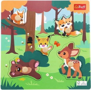 Puzzle en bois Animaux de la forêt, 5 pièces