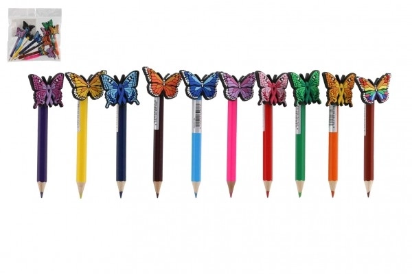 Crayon avec motif papillon en bois