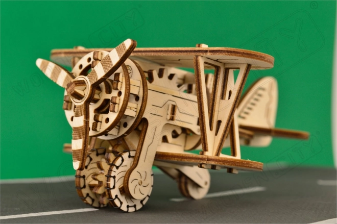 Puzzle 3D en bois biplan