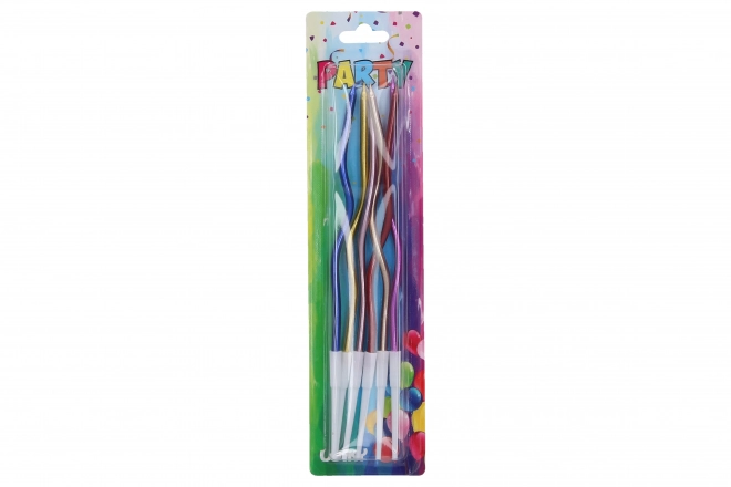 Bougies torsadées colorées avec supports