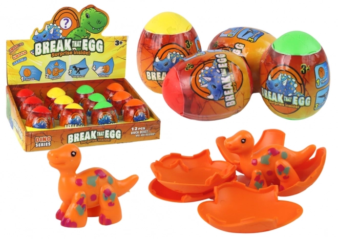 Oeuf magique de dinosaure craquant 4 couleurs 6 cm